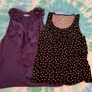 Racerback floral tank violet, black & white polka dot tank bundle #42